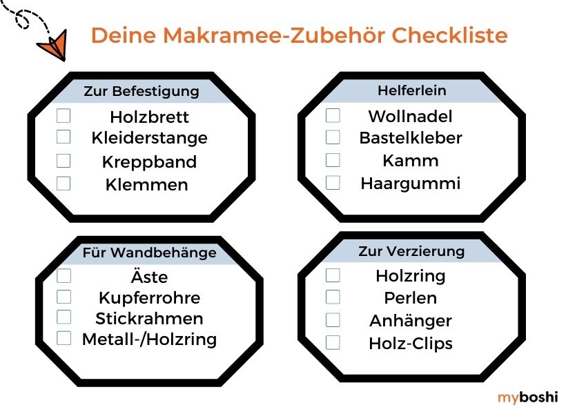 myboshi Makramee-Zubehör-Checkliste als PDF zum Download
